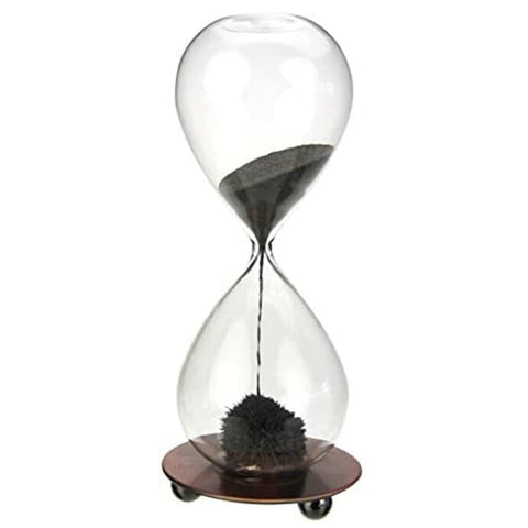 Reloj de arena magnético Z ZICOME sobre base de hierro, decorativo para escritorio