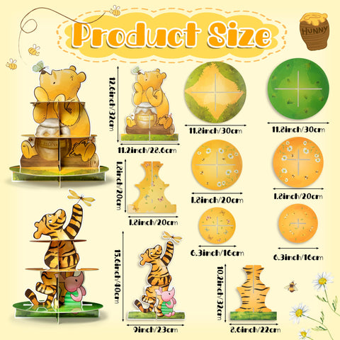 Z1juce Winnie portacupcakes doble-disenio, diseño temático Winnie para decoración.