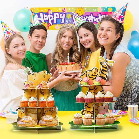 Z1juce Winnie portacupcakes uso ampliado, ideal para cumpleaños y fiestas para bebé.
