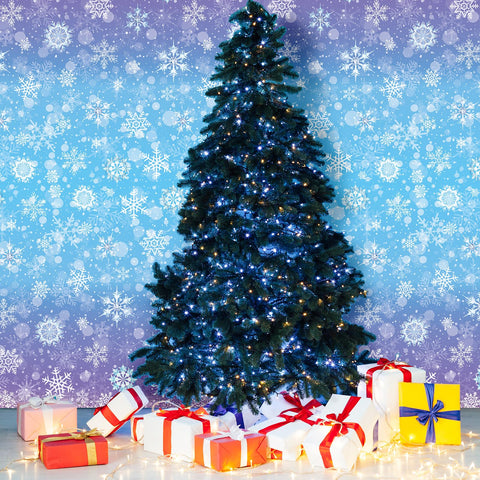Mantel Zachely patrones de nieve brillantes, efecto premium