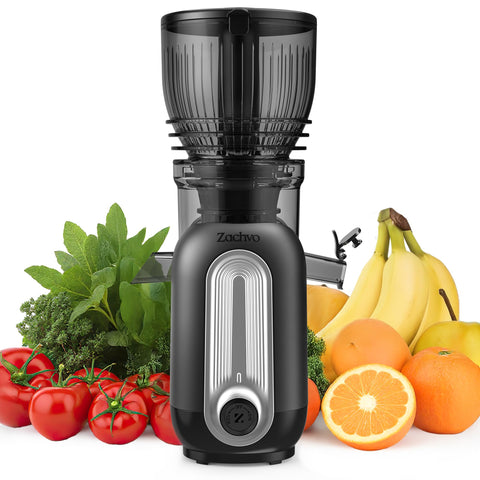 Zachvo MP-802M negro, vista frontal para jugos frescos en casa.