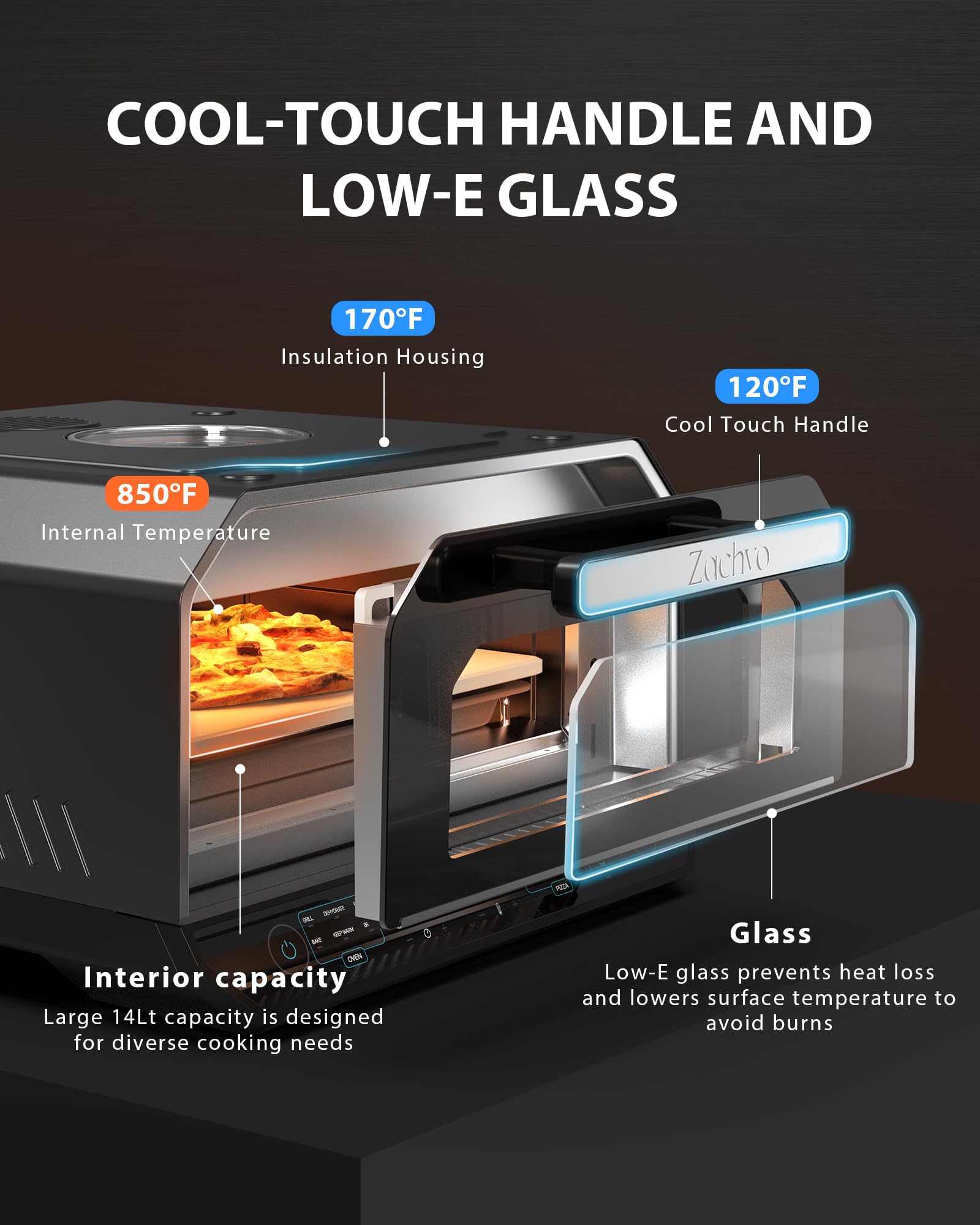 Horno Zachvo multifuncional para carne, horneados y mantener caliente.