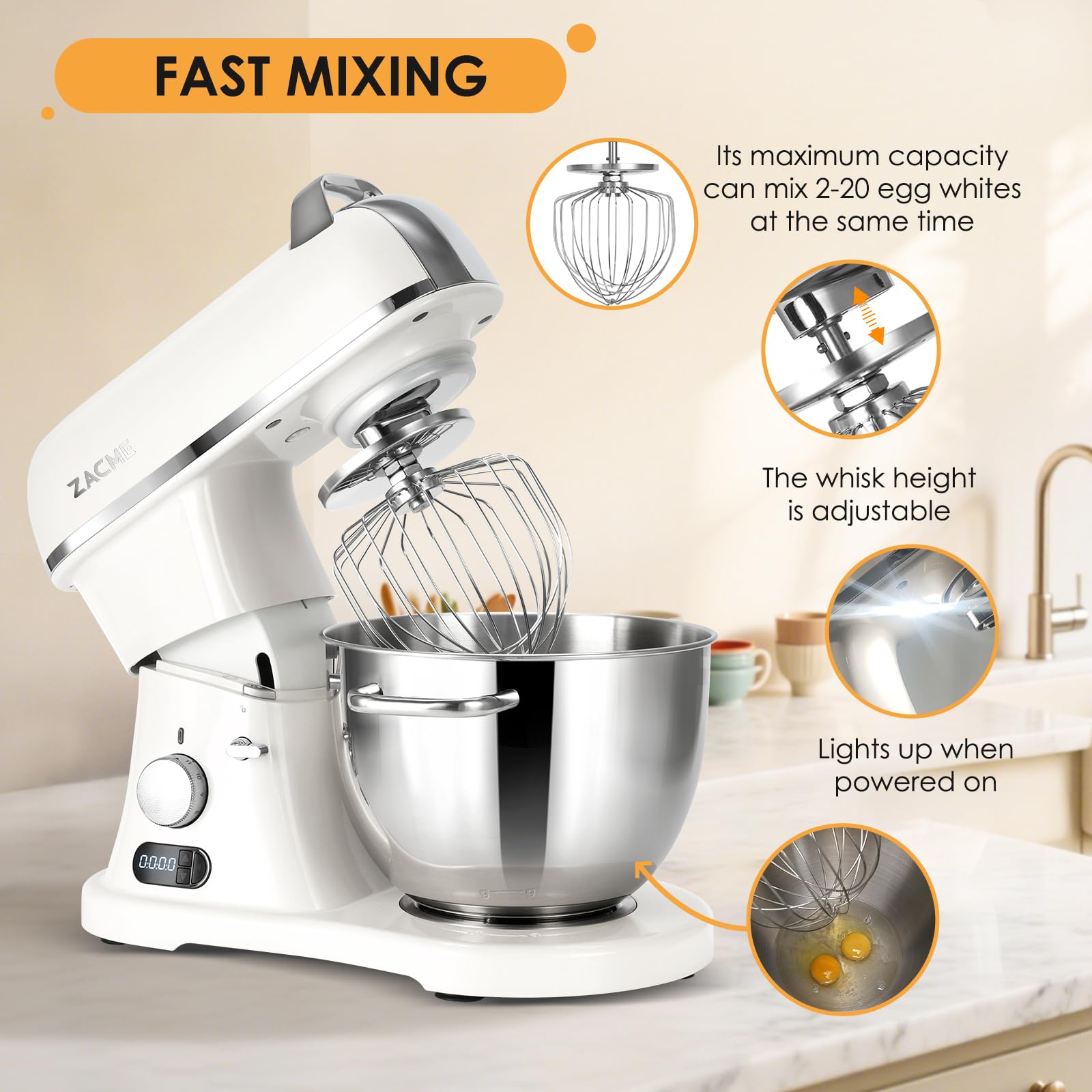 ZACME Accesorios de acero inoxidable para masa, crema y merengue, aptos para lavavajillas.