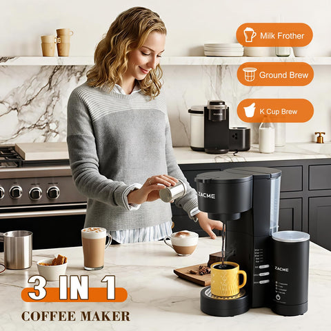 ZACME admite cápsulas y café molido para mayor flexibilidad de uso.