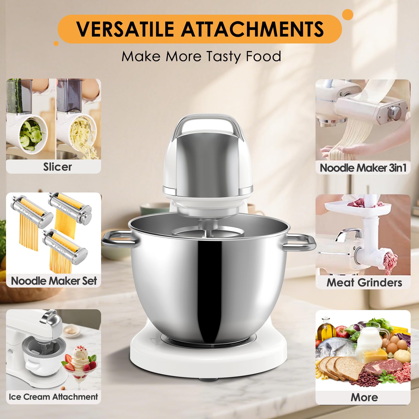 ZACME Motor de 800 W para mezclas intensas y batidos consistentes.