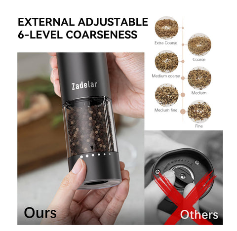 Molinillo Zadelar con capacidad de 95 ml para pimienta sin interrupciones