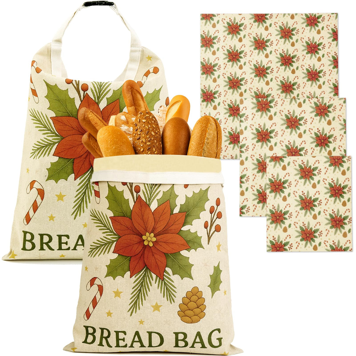 Zadoreck bolsas pan cera navidad para conservar la frescura del pan