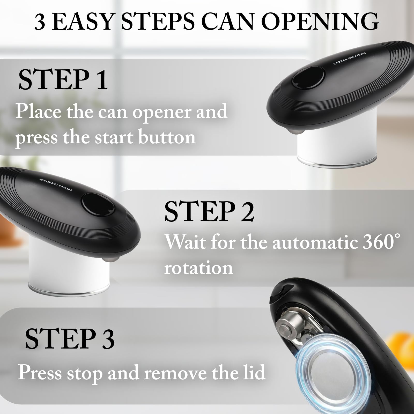 Diseño ergonómico negro de Zadran Creations para uso cómodo.