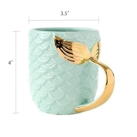 ZaH Mermaid, vista trasera con cola de sirena, ideal para té y bebidas calientes