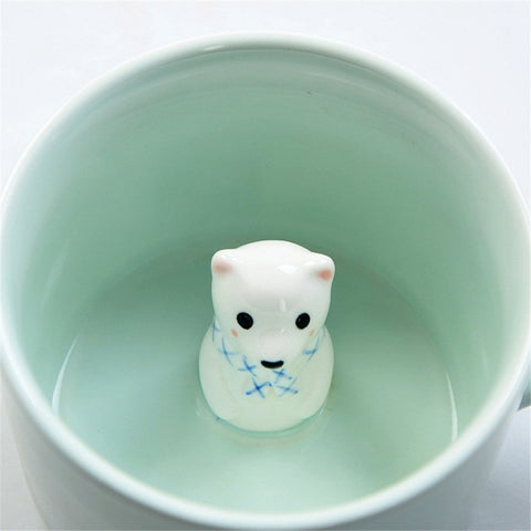 ZaH taza 3D oso interior, ideal para empezar la mañana con alegría.