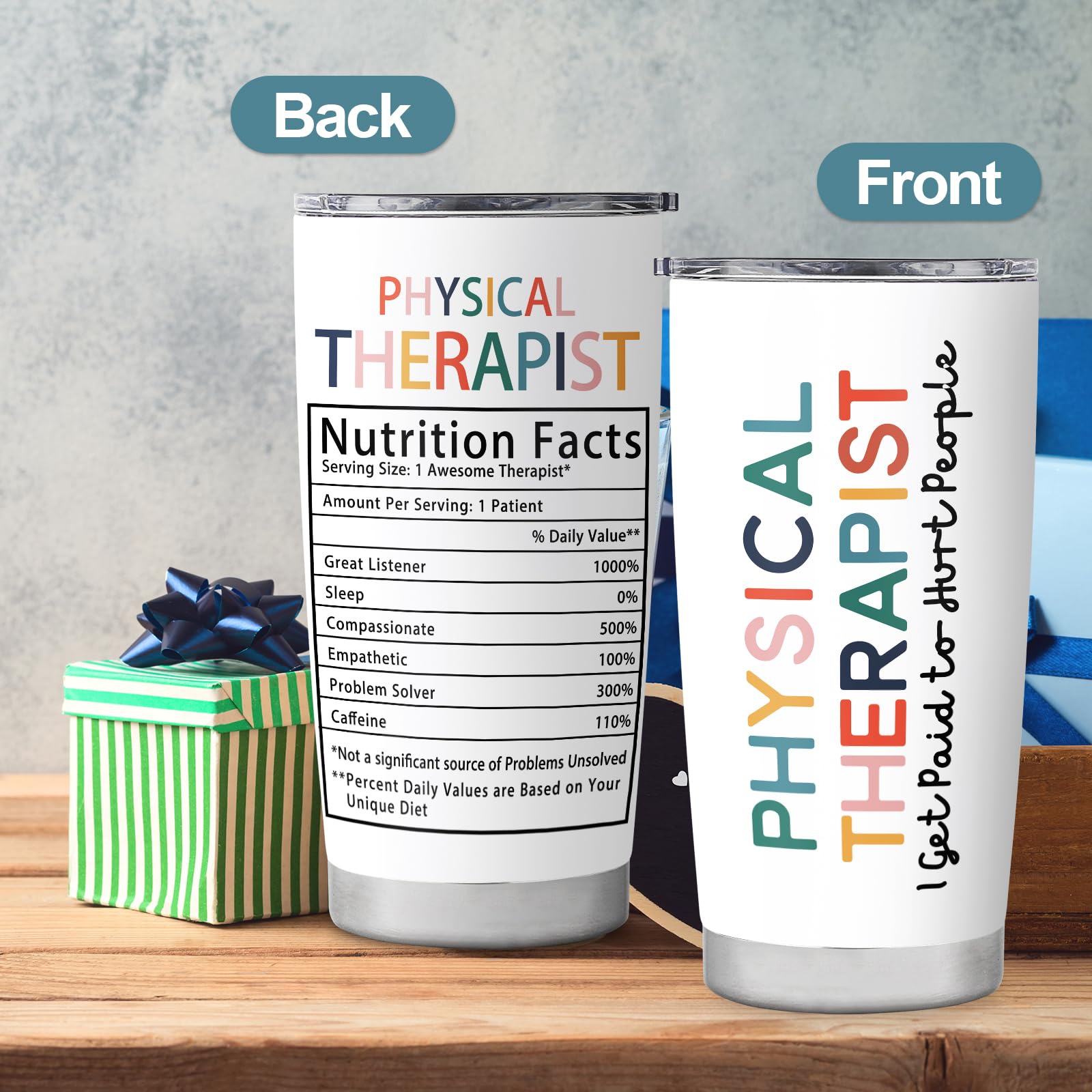 La taza regalo para colegas terapeuta físico 20oz de ZAHUOMUG, regalo práctico.