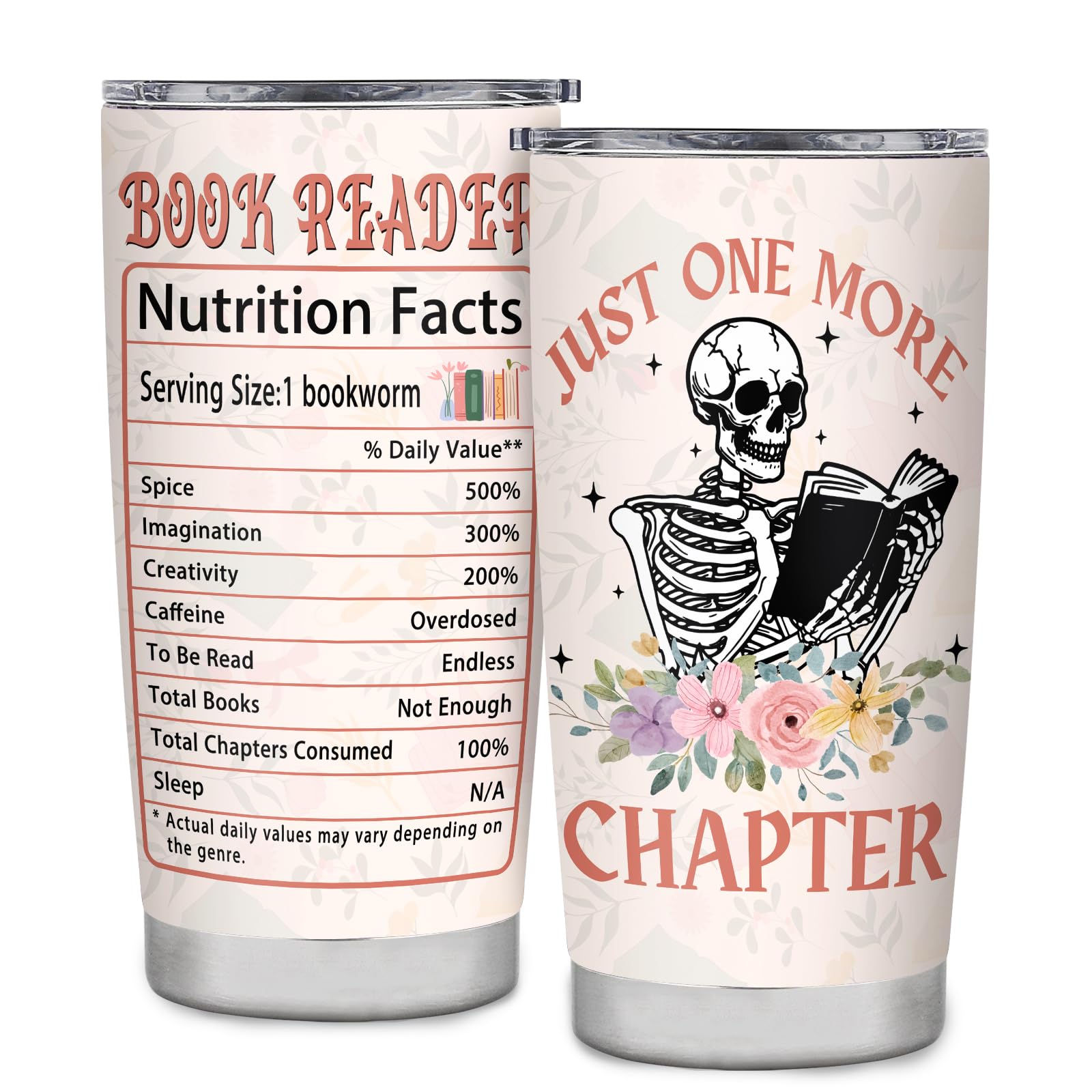 Taza ZAHUOMUG para lectores con diseño de calavera y flores, regalo perfecto.