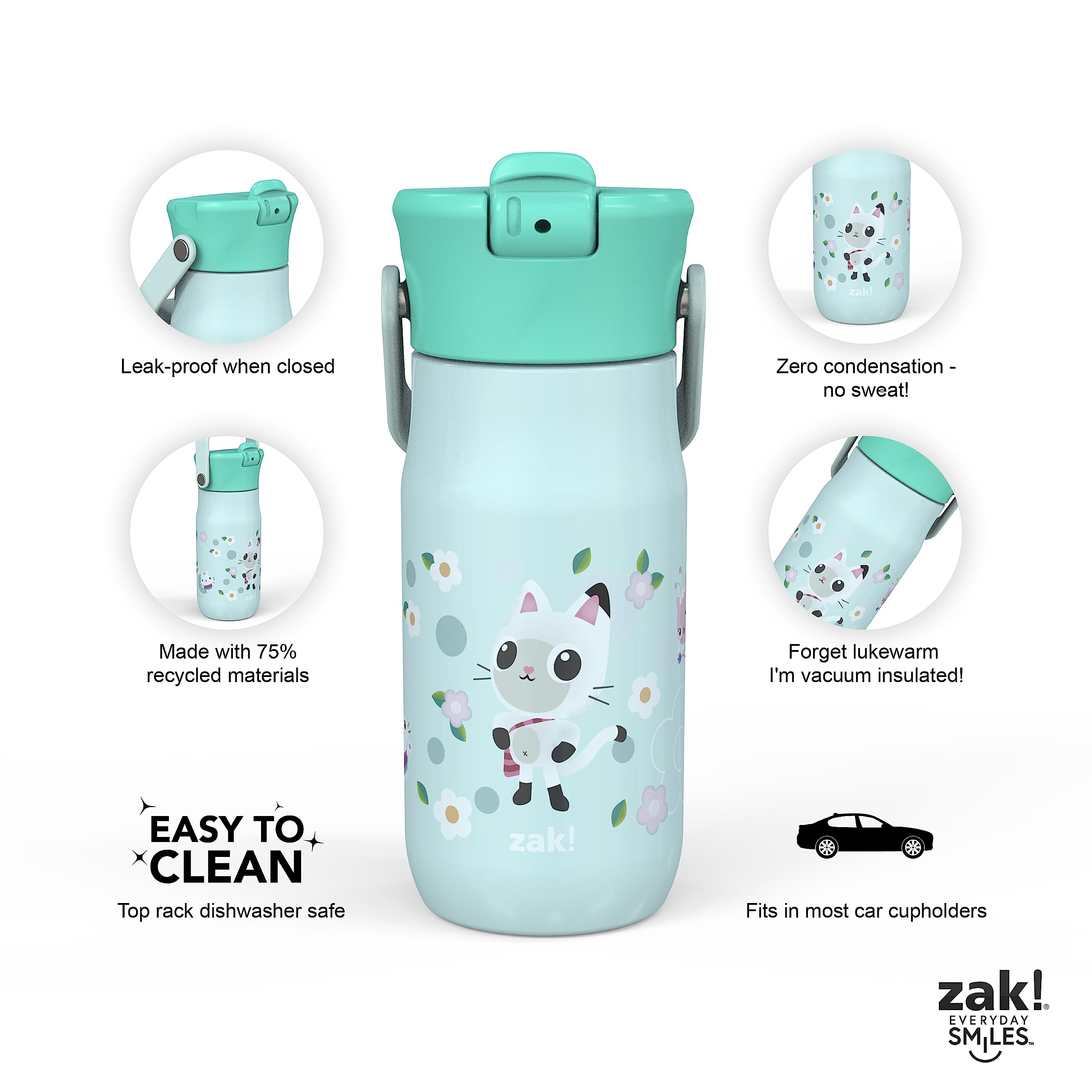 Aislamiento al vacío en Zak Designs Harmony Gabby’s Dollhouse para bebidas frías