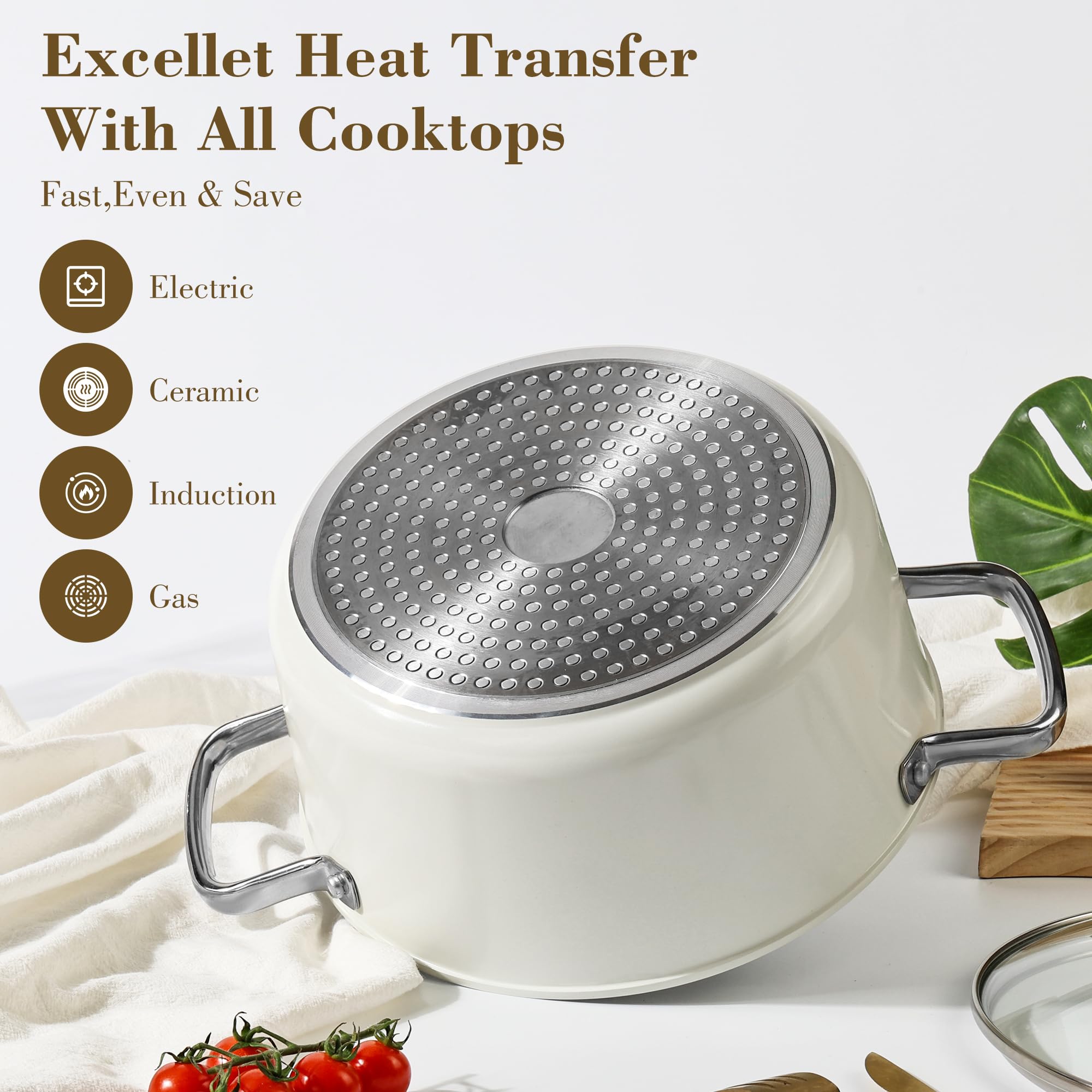 Interior antiadherente de cerámica Zalnuuk 5qt para desmoldar fácil