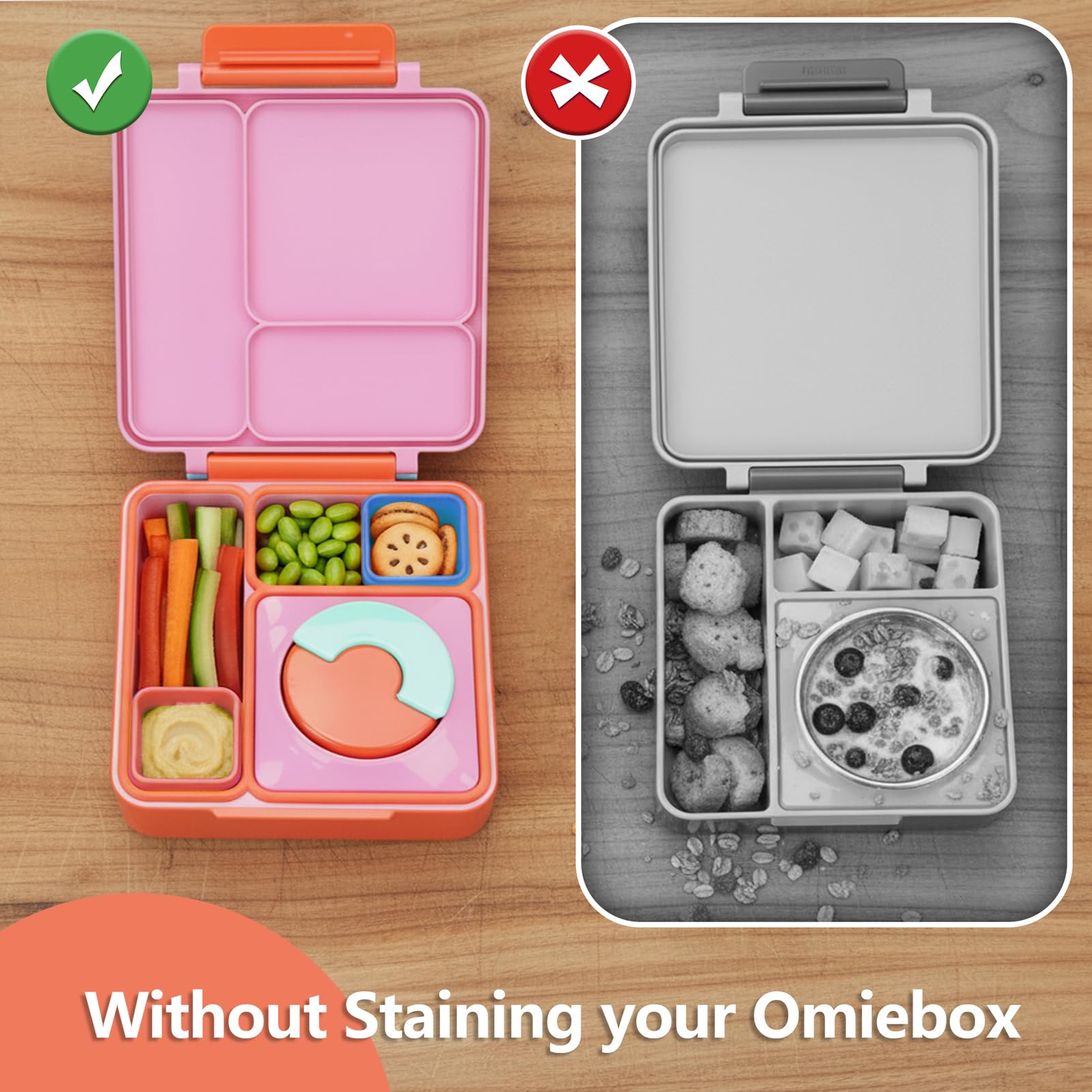 ZANHIX contenedores silicona para OmieBox y bentobox, prácticos.