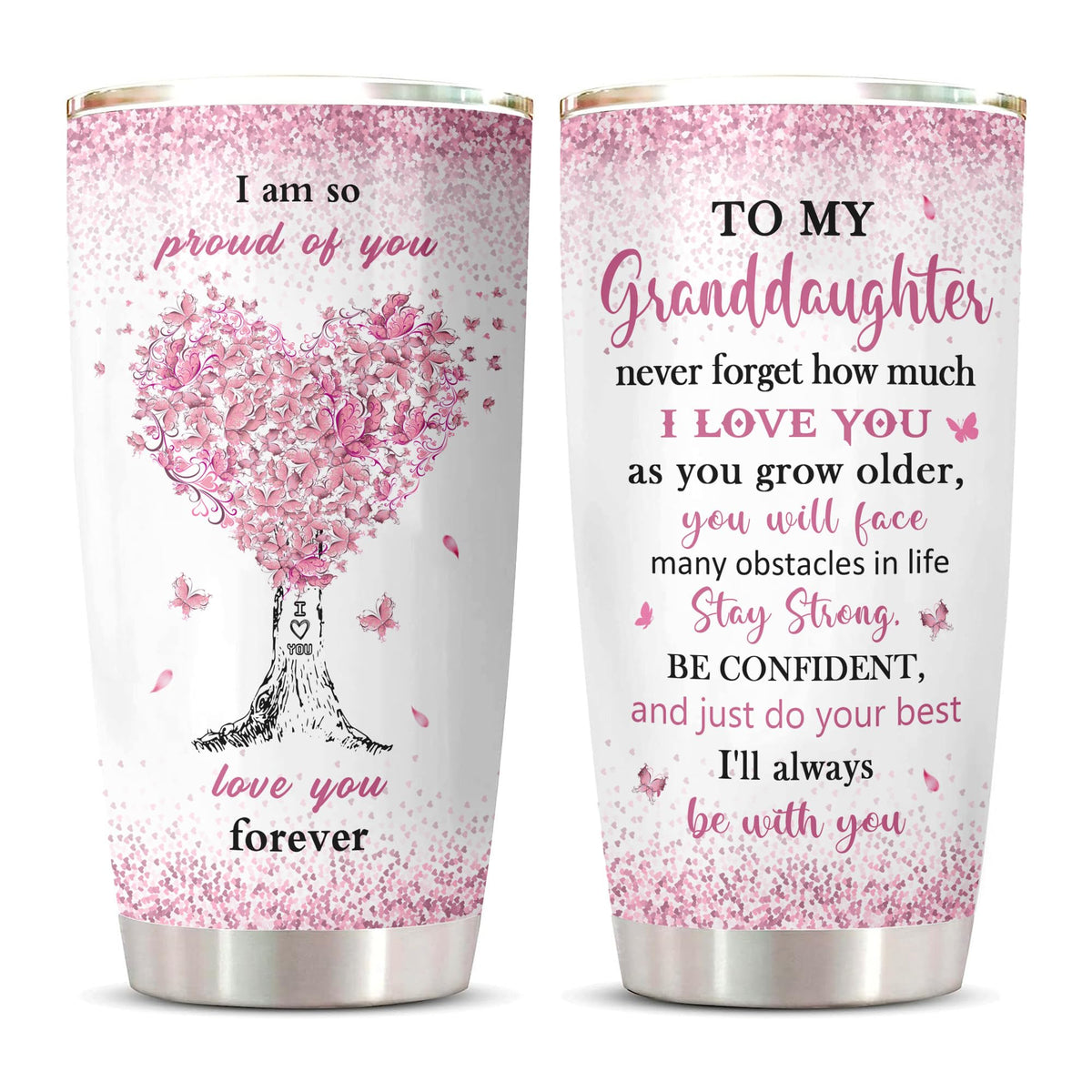 Vaso ZANIION para nieta con árbol de amor rosa, regalo sentimental