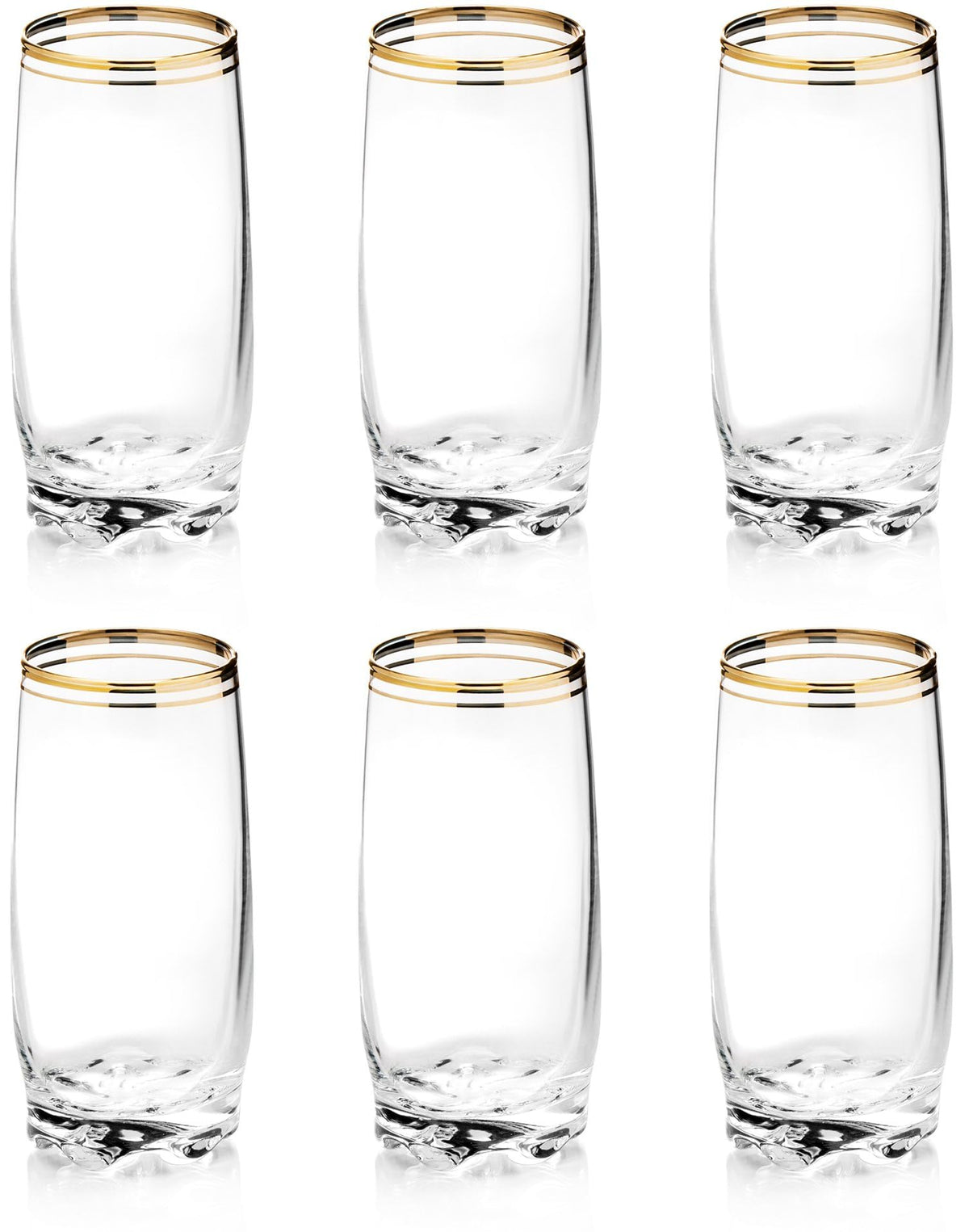 Copa Zanzer de vidrio con borde dorado para cenas elegantes y bebidas