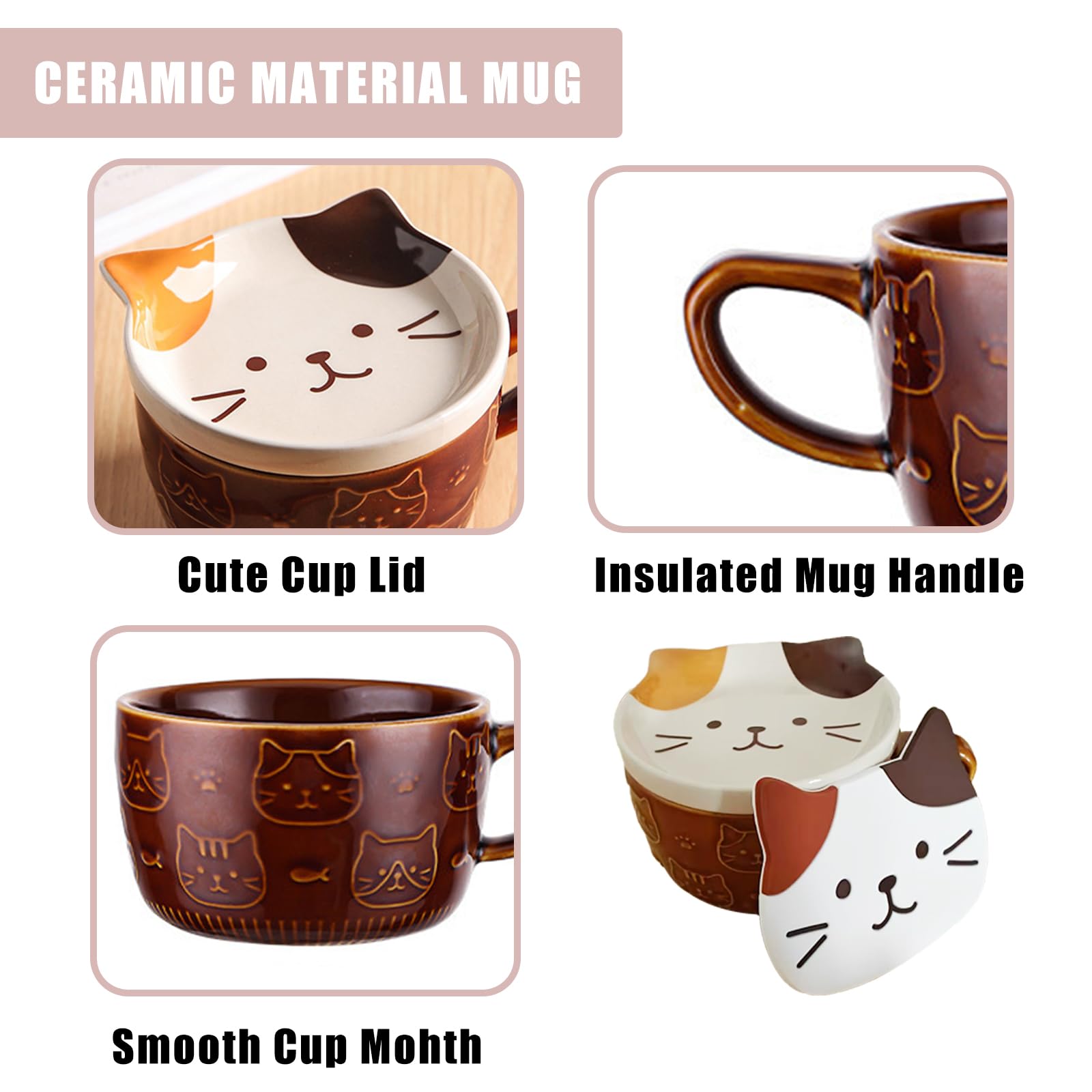 Posavasos ZAPVLVT con gato estilo anime para decorar el escritorio.
