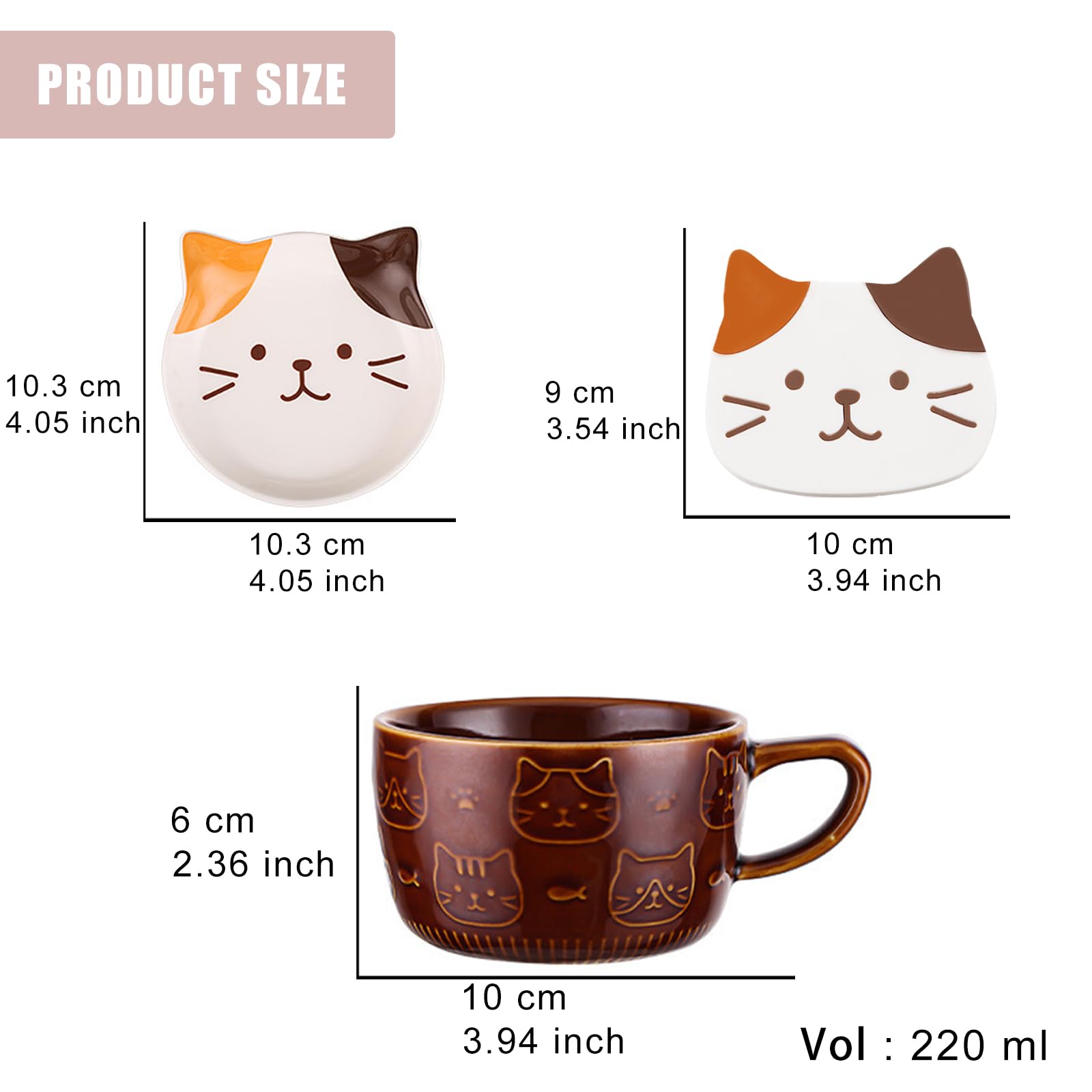 Regalo ZAPVLVT con diseño gato kawaii, ideal para amantes de los felinos.