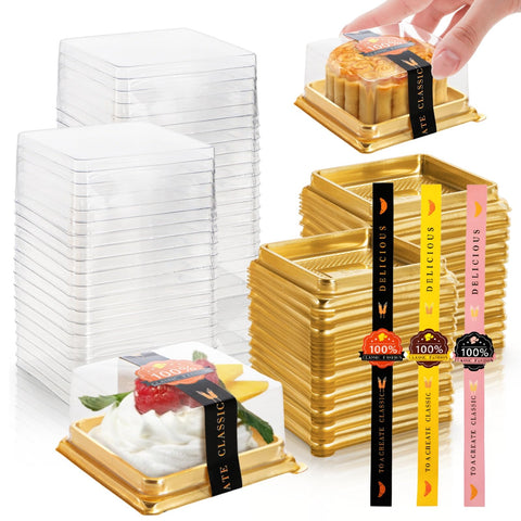 Caja mini cupcakes ZAVOOS con tapas transparentes para exhibir postres.