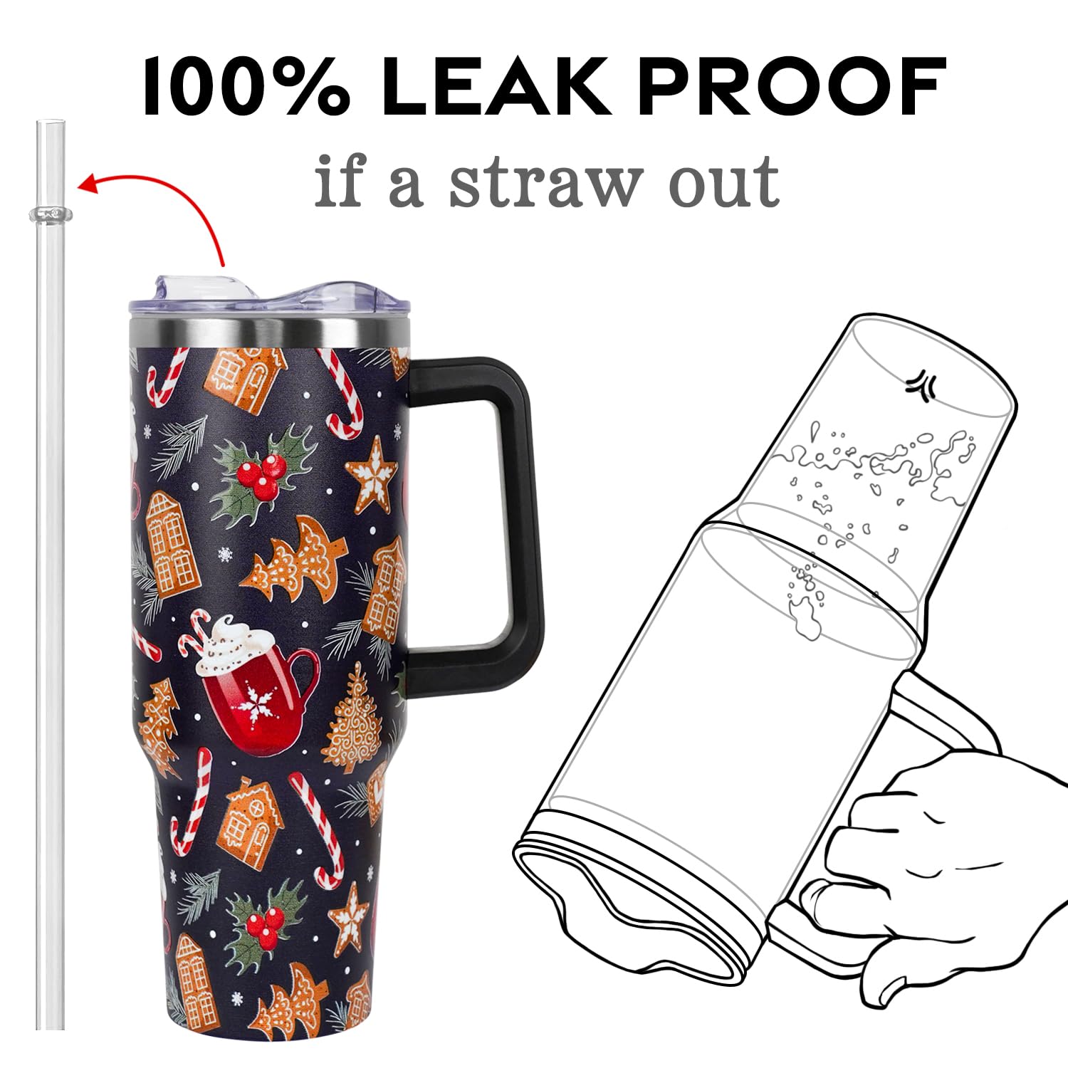 Vaso Zbnisiw-Tumbler navidad con diseño festivo para reuniones