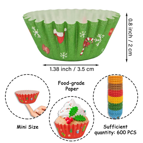 ZCCLINN papeles para cupcakes con 6 diseños festivos para decoración atractiva.
