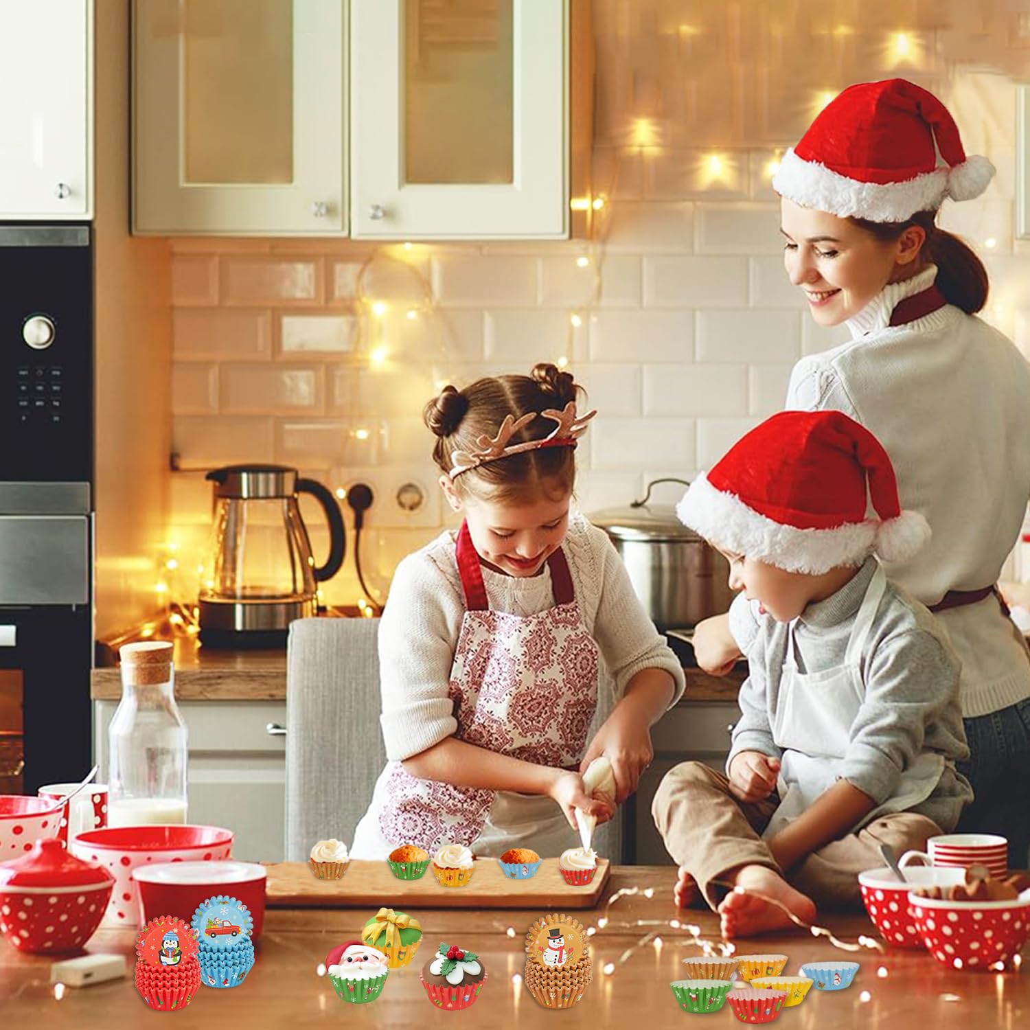ZCCLINN diseño navideño impreso, decoran bandejas sin esfuerzo.