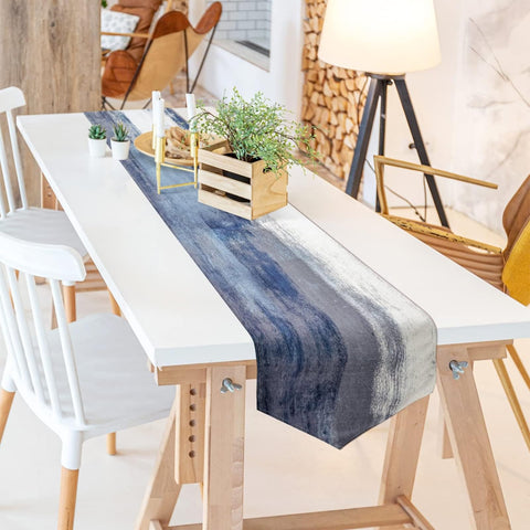 ZCHOMI camino de mesa decorativo azul gris para hogar