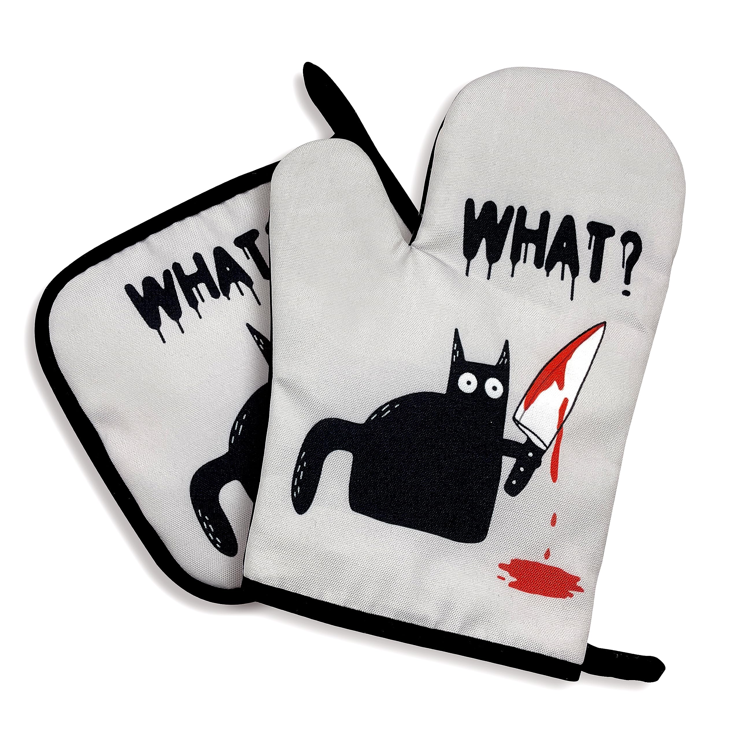 Guantes zcyhtqp para horno con silicona gatito, agarre antideslizante y seguro.