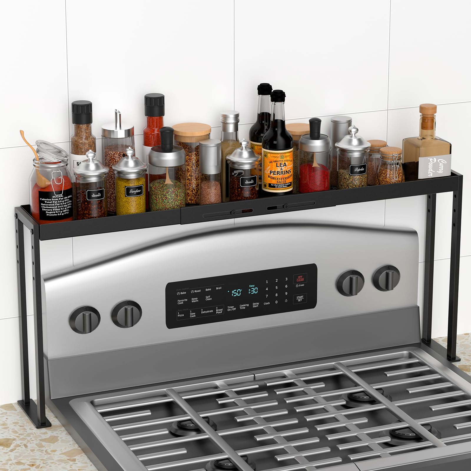 ZDDLOINP estante para especias encimado cocina facilita el acceso a condimentos.
