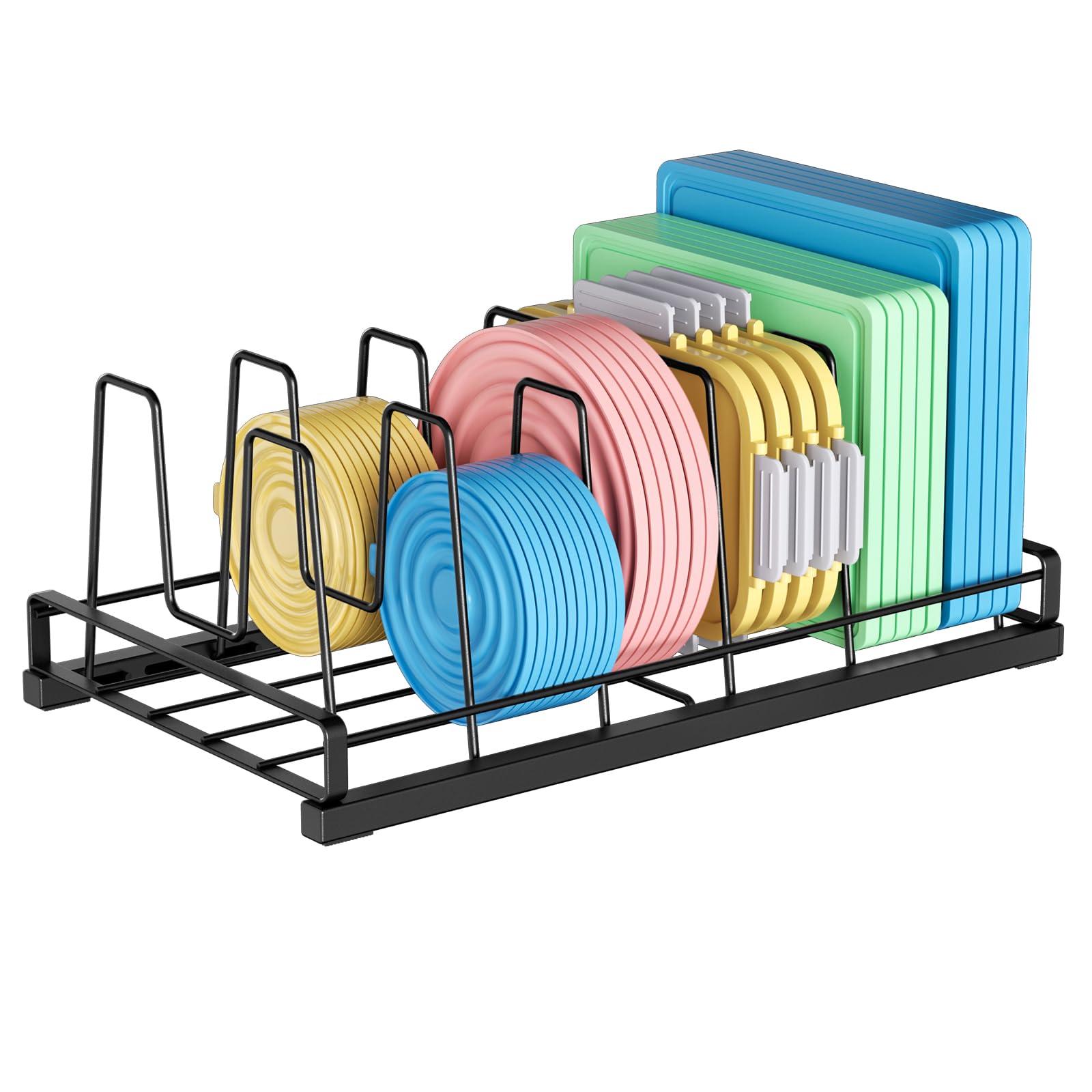 Organizador ZDDLOINP para tapas y ollas de metal para mantener la cocina ordenada.