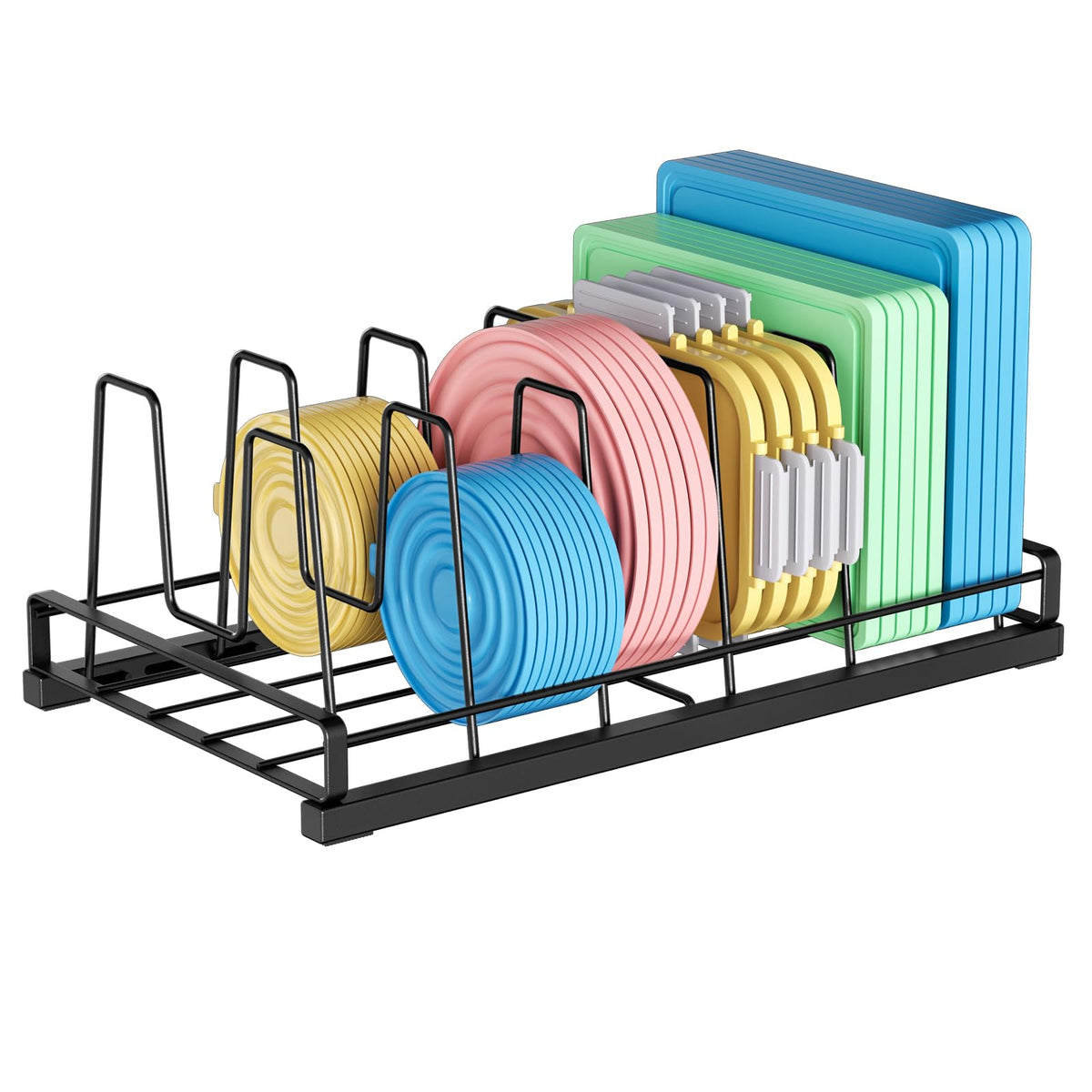 Organizador ZDDLOINP para tapas y ollas de metal para mantener la cocina ordenada.