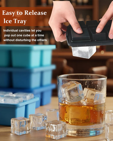 Hielo cuadrado de 2 pulgadas de ZDPMK, desmolde fácil para bebidas rápidas