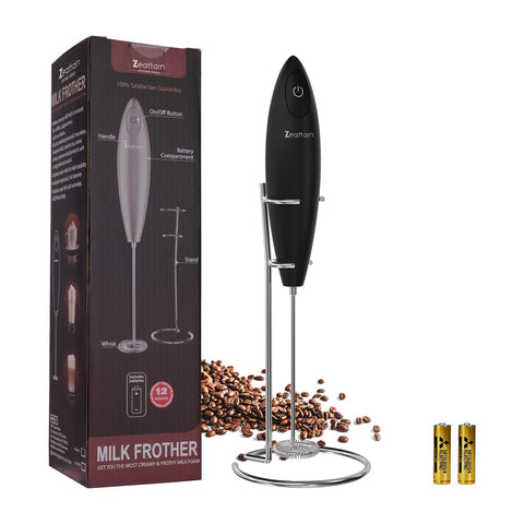 Zeattain batidora manual espumando leche para café cremoso