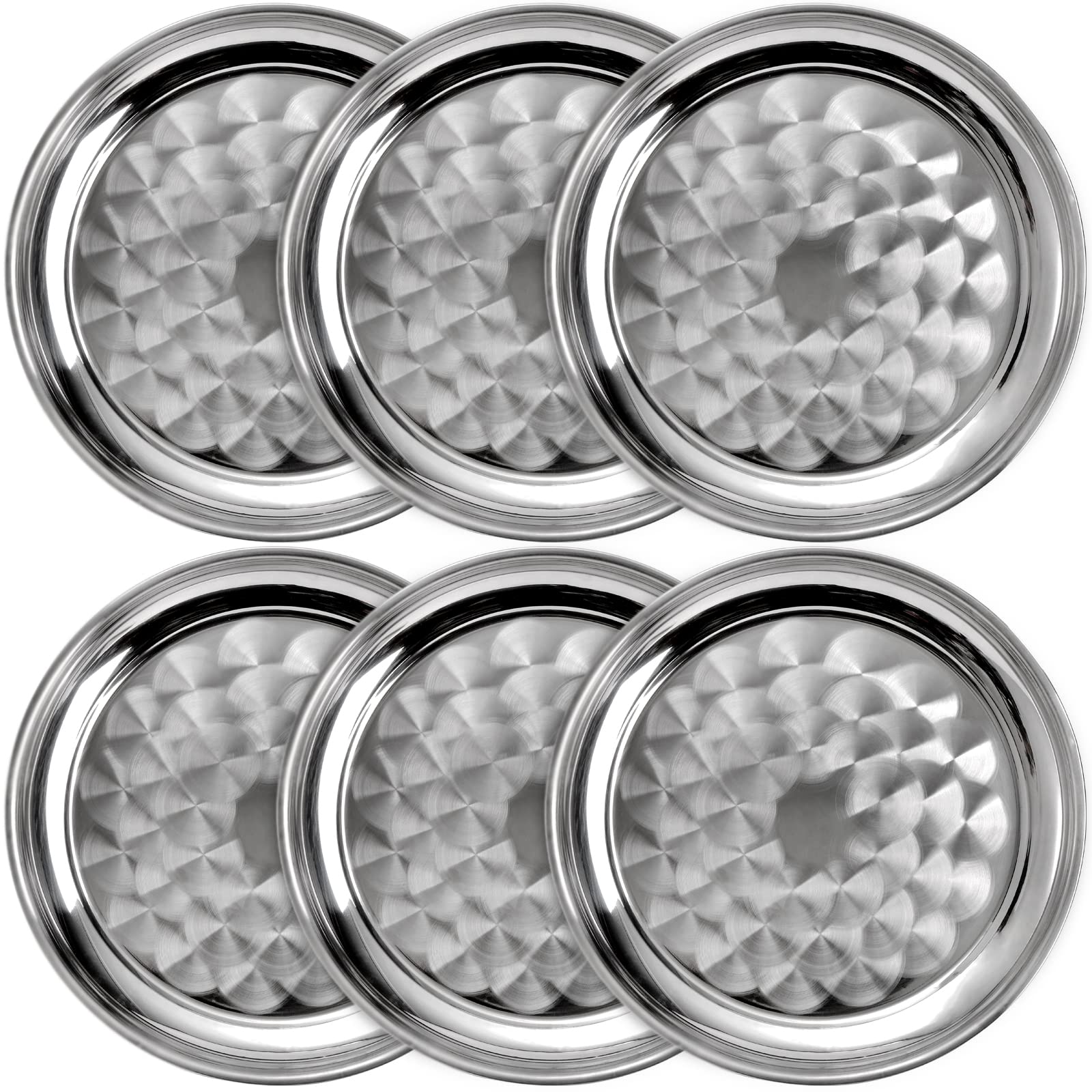 ZEAYEA bandeja redonda de 12 pulgadas en acero inoxidable con espiral, ideal para servir bebidas