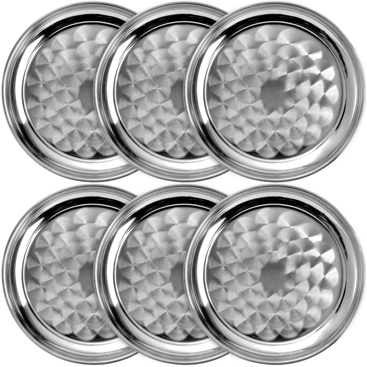 ZEAYEA bandeja redonda de 12 pulgadas en acero inoxidable con espiral, ideal para servir bebidas