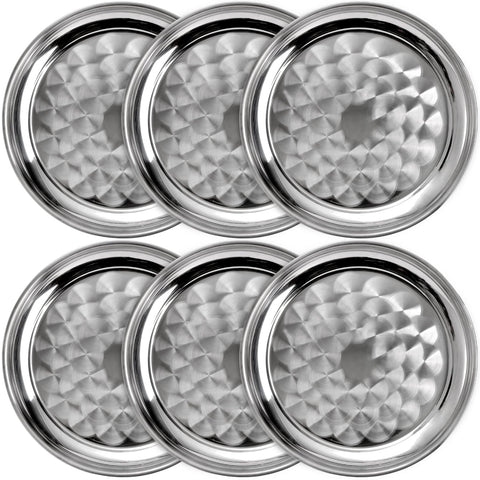 ZEAYEA bandeja redonda de 12 pulgadas en acero inoxidable con espiral, ideal para servir bebidas