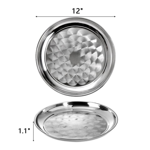 Conjunto ZEAYEA de seis bandejas redondas de 12 pulgadas con espiral para servicios elegantes