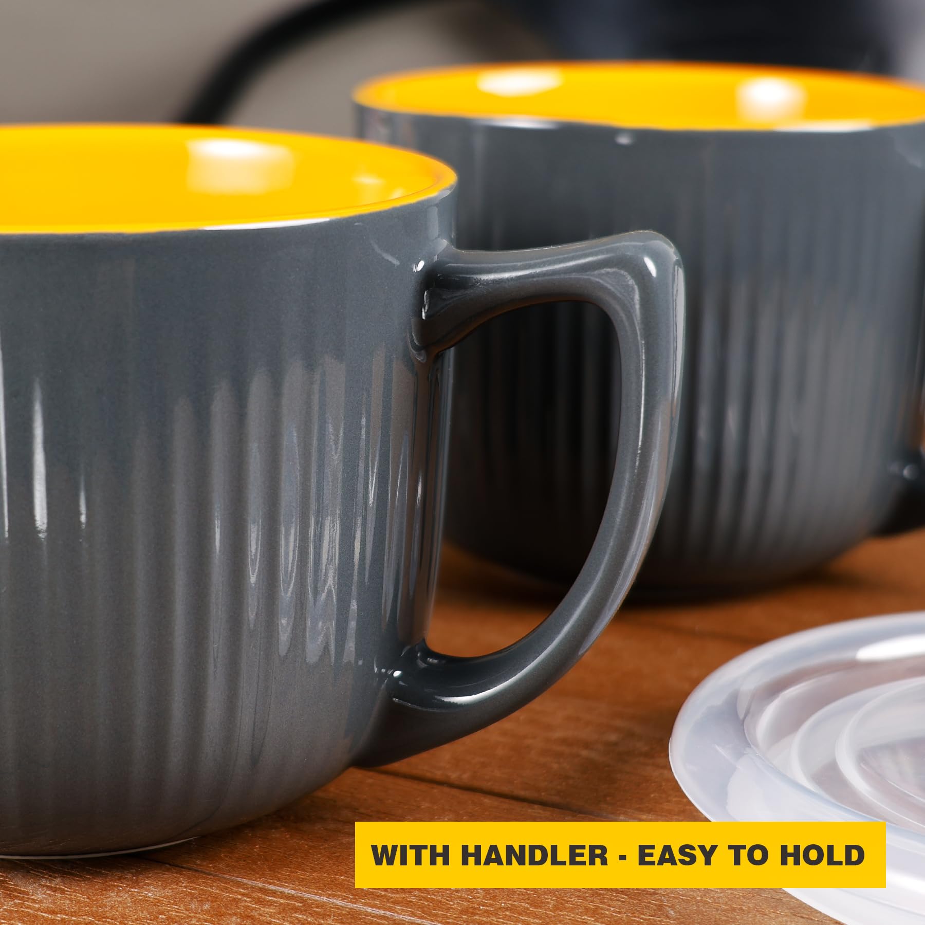 ZEBERBO tazón de sopa con asa ergonómica y diseño elegante