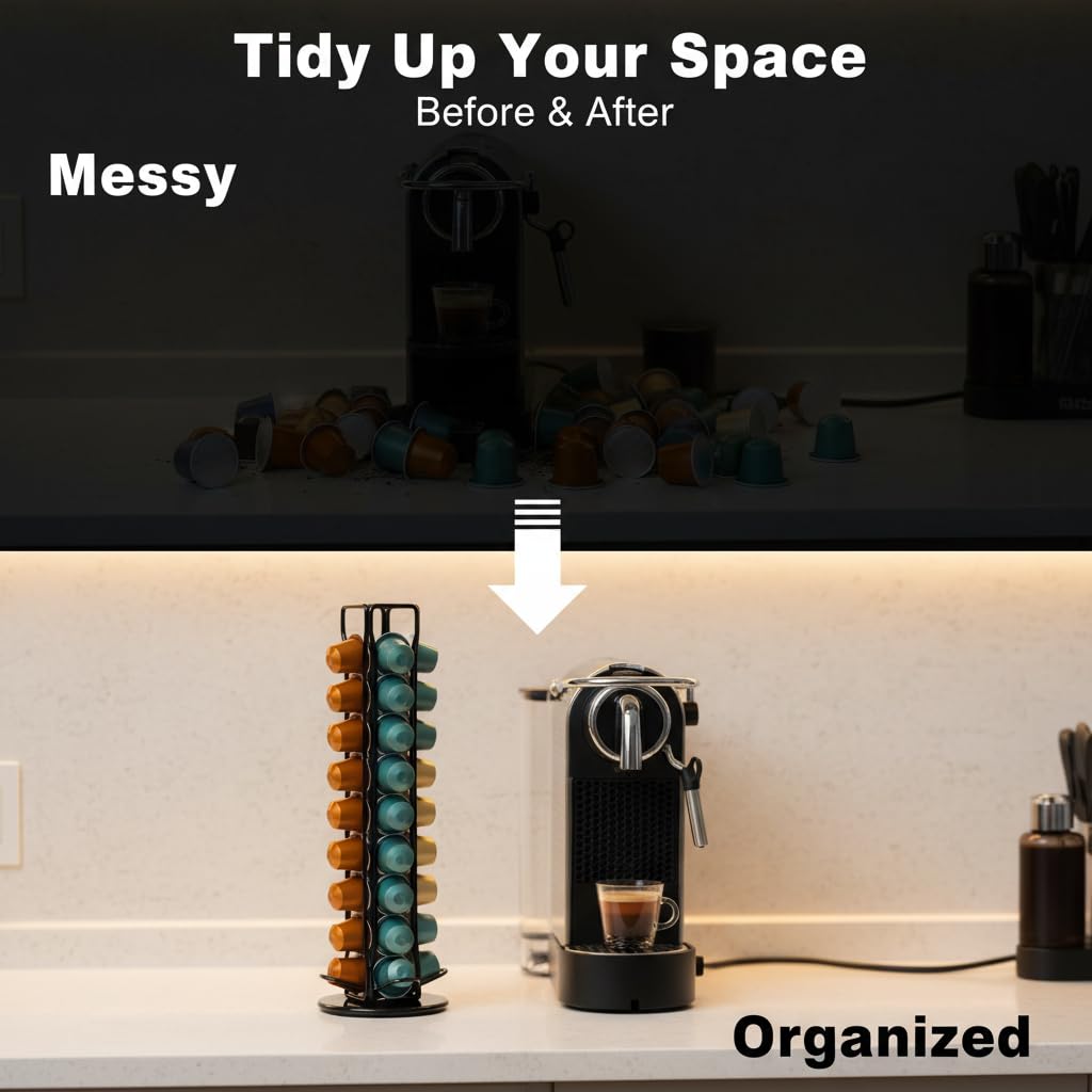 ZECENN capacidad para 40 cápsulas Nespresso OriginalLine, ahorro de espacio.