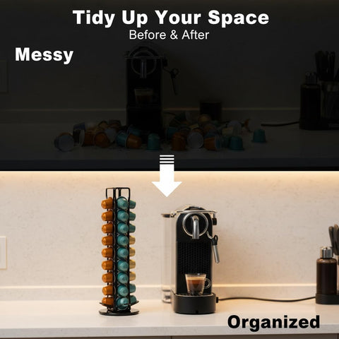 ZECENN capacidad para 40 cápsulas Nespresso OriginalLine, ahorro de espacio.