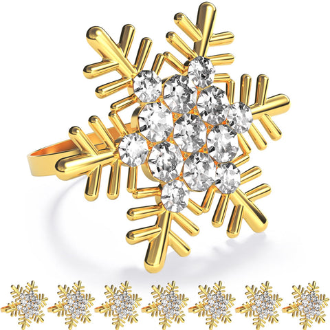 ZeeDix aros dorados con copos de nieve listos para decorar la mesa festiva