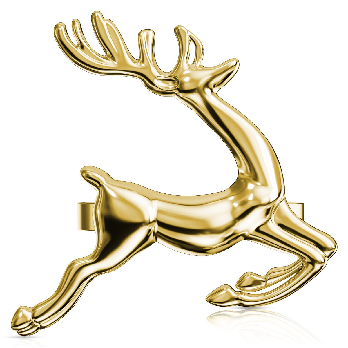 ZeeDix servilleteros dorados ciervo, ideal para decorar la mesa navideña con elegancia.