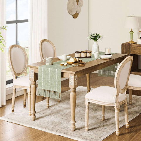 ZeeMart mantel Farmhouse textura lino poliester tacto suave y duradero