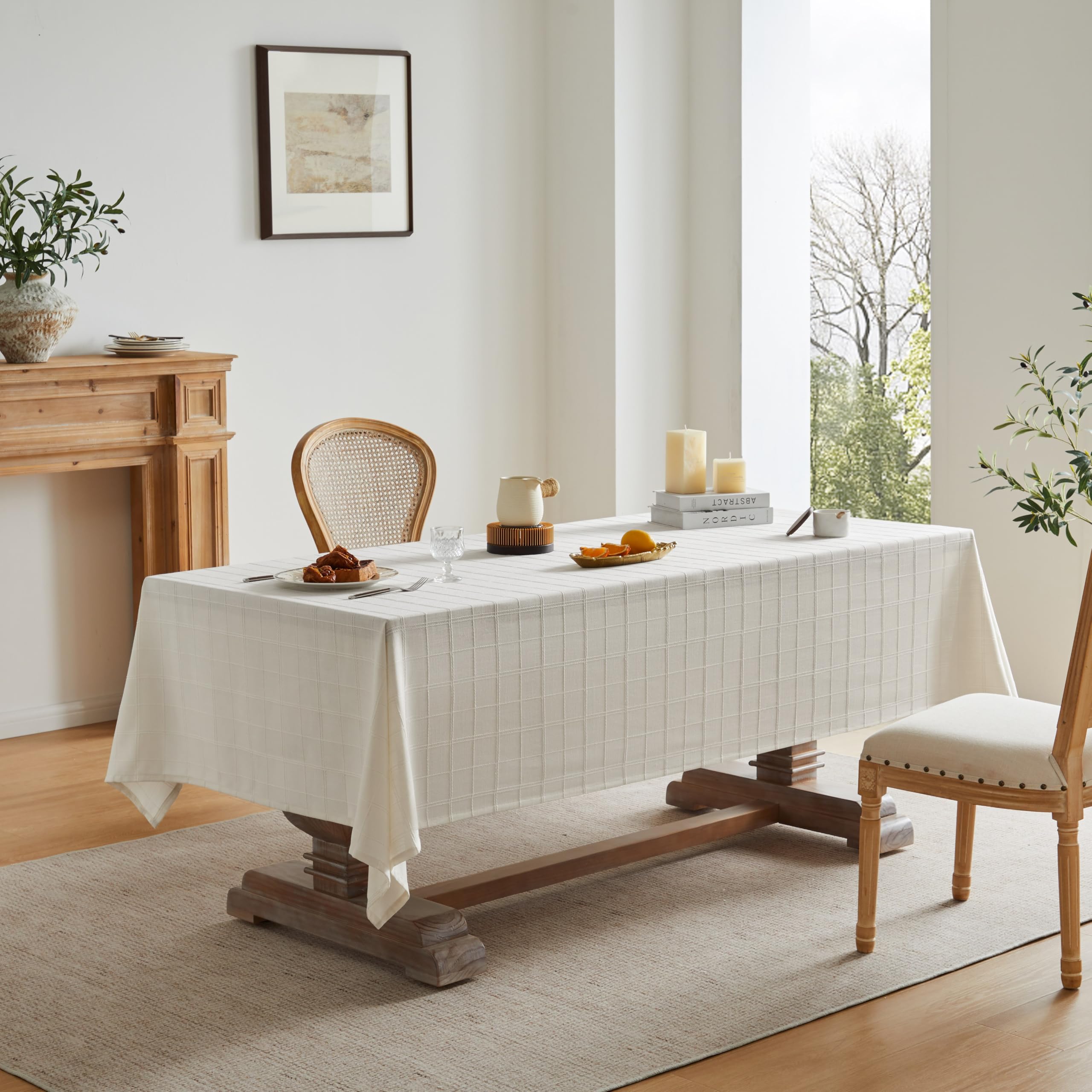 ZeeMart mantel lino, resistencia al agua ligera para manchas leves.
