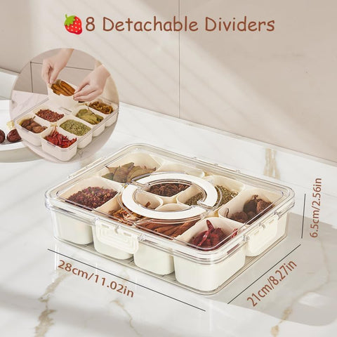ZEENING bandeja para charcutería con divisiones, perfecta para presentaciones en reuniones.