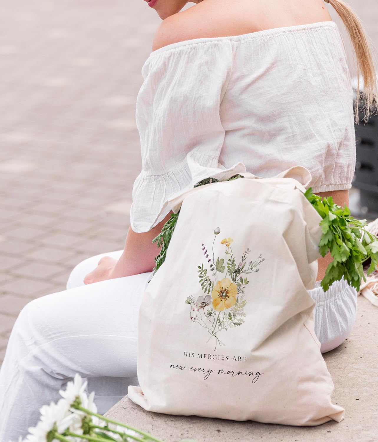 Bolsa tote Zeghk de lona asa larga, cómoda para hombro