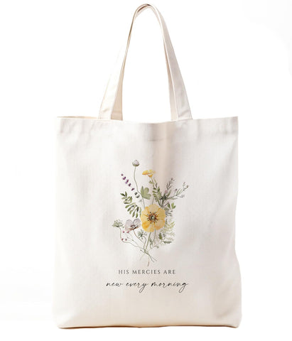 Bolsa tote Zeghk de lona floral frontal, ideal para uso diario