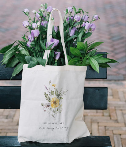 Bolsa tote Zeghk de lona floral interior, gran capacidad para esenciales
