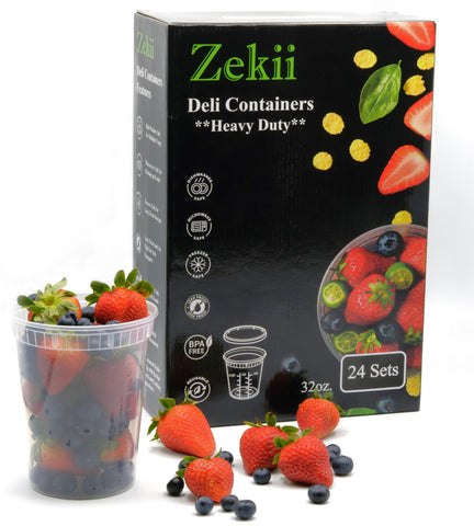 Zekii contenedores deli extra gruesos con tapas herméticas para almacenamiento seguro.